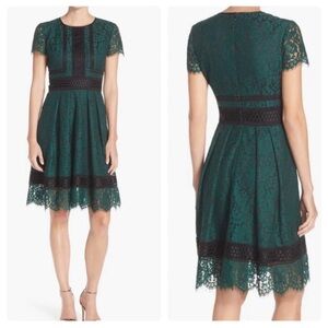 Green and black lace Eliza J formal dress size 4.